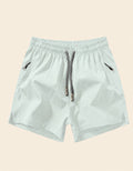 White Drawstring Waist Zipper Pocket Tennis Shorts